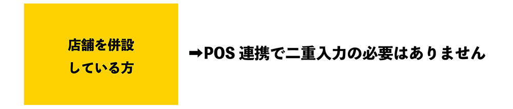 店舗を併設 している方➡POS連携で二重入力の必要はありません